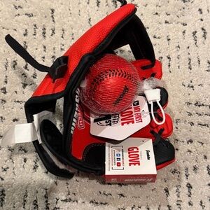 Franklin Red and Black Kids' Baseball Glove Set